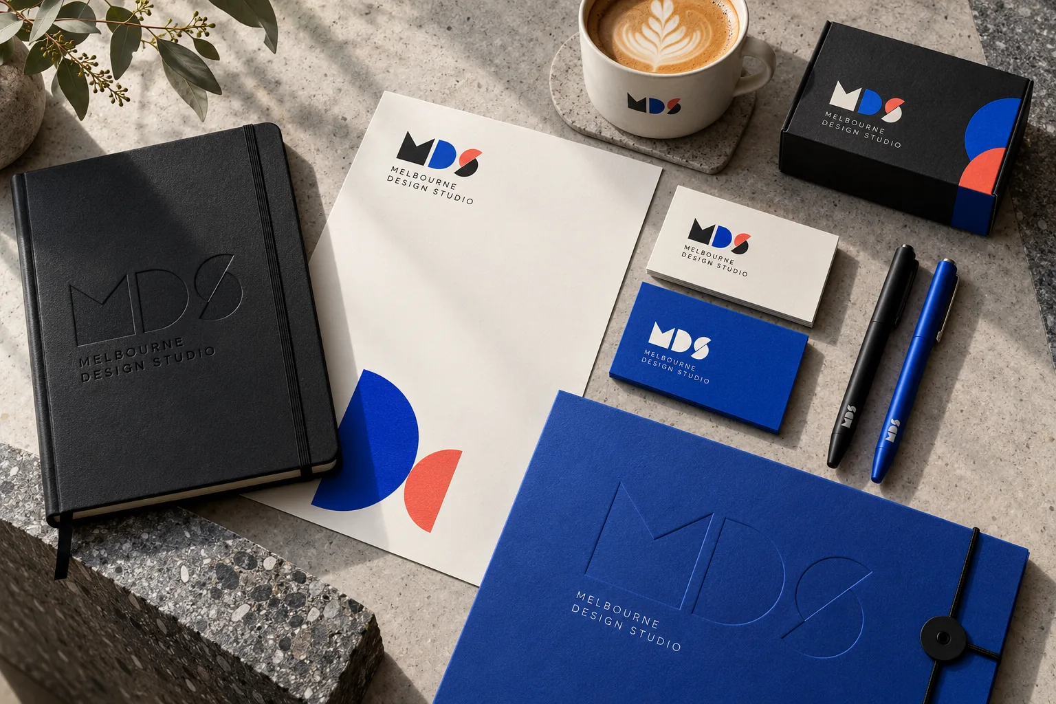 Melbourne Design Studio concept for MDS Brand Identity System, presented as a professional brand identity system portfolio example.