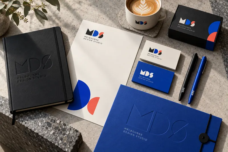 Melbourne Design Studio concept for MDS Brand Identity System, presented as a professional brand identity system portfolio example.