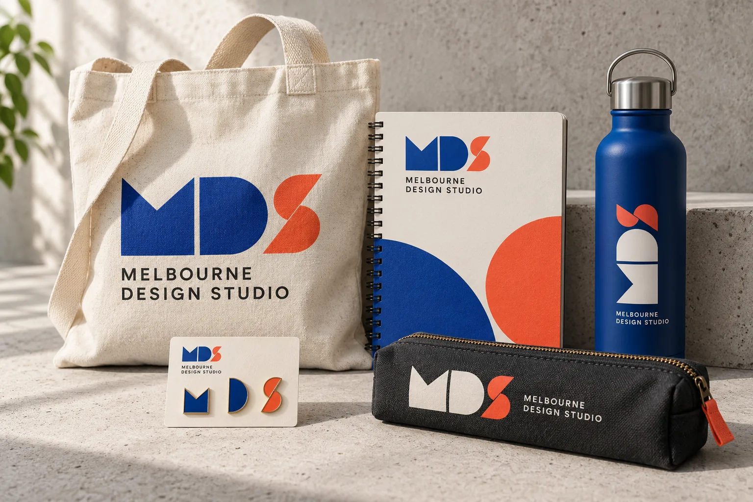 Melbourne Design Studio concept for MDS Creative Kit, presented as a professional brand identity system portfolio example.