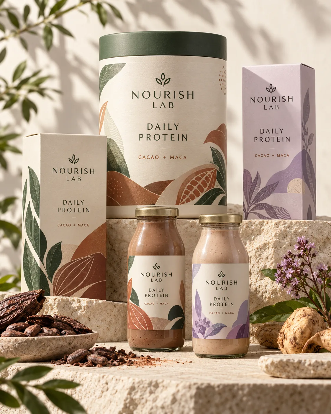 Melbourne Design Studio concept for Nourish Lab Wellness Packaging, presented as a professional packaging design portfolio example.