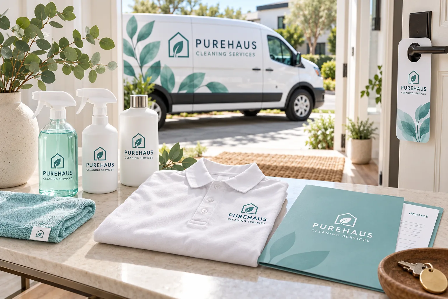 Melbourne Design Studio concept for PureHaus Cleaning Services, presented as a professional trade and service brand design portfolio example.