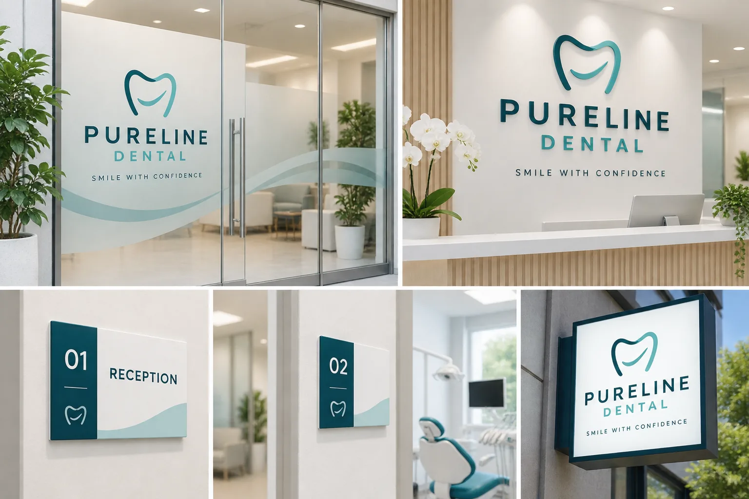 Melbourne Design Studio concept for Pureline Dental Signage, presented as a professional signage and wayfinding design portfolio example.